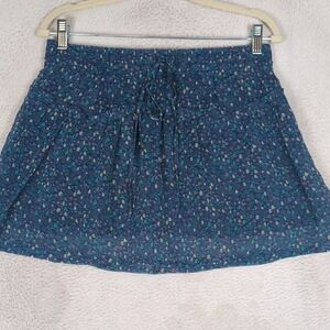 American Eagle Women's Blue‎ Chiffon Floral Cottage Mini Skirt Size S